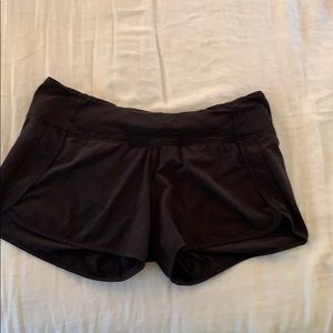Black lulu lemon running shorts